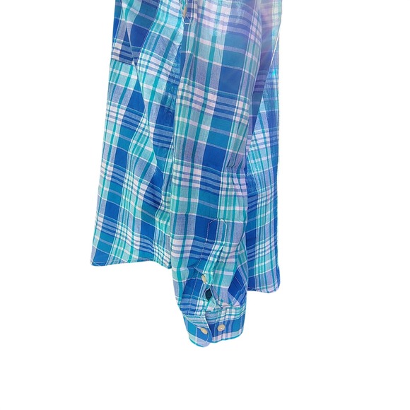 NWT Lauren Ralph Lauren Blue Green Multi Plaid Button Down Long Sleeve Shirt - Picture 10 of 13